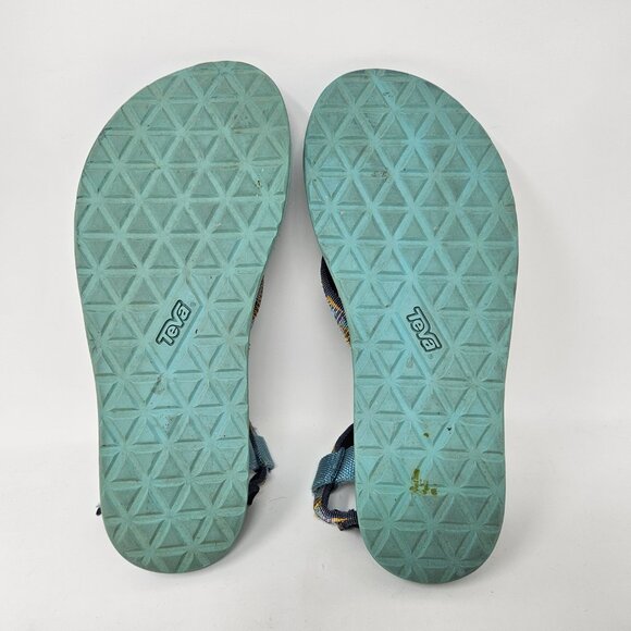 Teva Womens Size 10 Light Blue Aztec Original Ankle Strap Thong Sandals 1003986 - Picture 12 of 13
